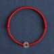 925 Sterling Silver Five Emperor Coins Red String Bracelet Anklet