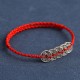 925 Sterling Silver Five Emperor Coins Red String Bracelet Anklet