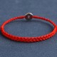 925 Sterling Silver Five Emperor Coins Red String Bracelet Anklet
