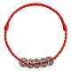 925 Sterling Silver Five Emperor Coins Red String Bracelet Anklet