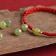 Natural Hetian Jade Gold Beads Protection Luck Bracelet Anklet
