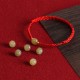 Natural Hetian Jade Gold Beads Protection Luck Bracelet Anklet