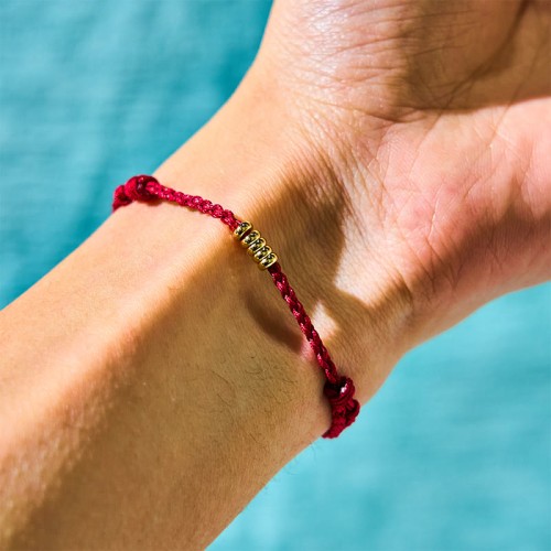 925 Sterling Silver Lucky Golden Bead Bracelet Anklet
