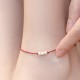 925 Sterling Silver Three Beads Protection String Anklet