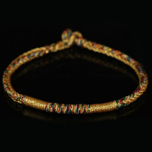 Handmade Gold Multicolored Rope Protection Braided Bracelet Anklet