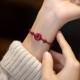Handmade Cinnabar Peace Buckle Charm Blessing Bracelet Anklet
