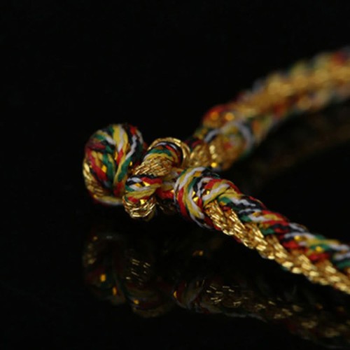 Handmade Gold Multicolored Rope Protection Braided Bracelet Anklet