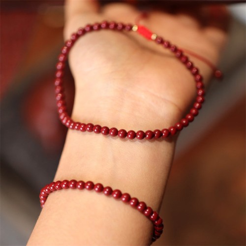 Natural Cinnabar Blessing Red String Bracelet Anklet
