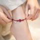 Handmade Cinnabar Peace Buckle Charm Blessing Bracelet Anklet