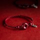 Handmade Cinnabar Peace Buckle Charm Blessing Bracelet Anklet