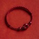 Handmade Cinnabar Peace Buckle Charm Blessing Bracelet Anklet