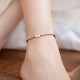 925 Sterling Silver Three Beads Protection String Anklet