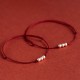 925 Sterling Silver Three Beads Protection String Anklet