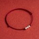 925 Sterling Silver Three Beads Protection String Anklet
