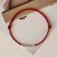 925 Sterling Silver Red String Braid Anklet