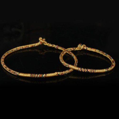 Handmade Gold Multicolored Rope Protection Braided Bracelet Anklet