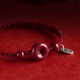 Handmade Cinnabar Peace Buckle Charm Blessing Bracelet Anklet