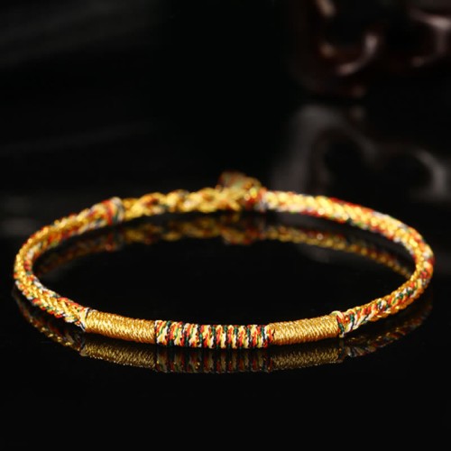 Handmade Gold Multicolored Rope Protection Braided Bracelet Anklet