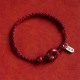 Handmade Cinnabar Peace Buckle Charm Blessing Bracelet Anklet