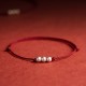 925 Sterling Silver Three Beads Protection String Anklet