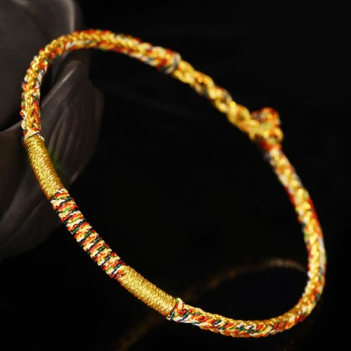 Handmade Gold Multicolored Rope Protection Braided Bracelet Anklet