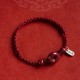 Handmade Cinnabar Peace Buckle Charm Blessing Bracelet Anklet