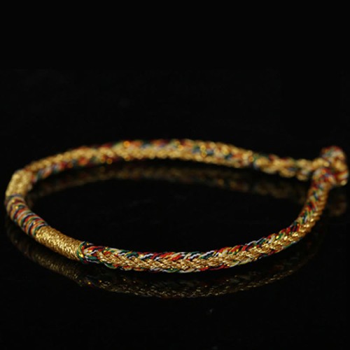 Handmade Gold Multicolored Rope Protection Braided Bracelet Anklet