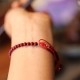 Natural Cinnabar Blessing Red String Bracelet Anklet
