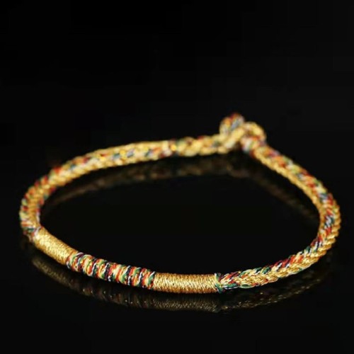 Handmade Gold Multicolored Rope Protection Braided Bracelet Anklet