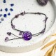 Amethyst Pink Crystal Green Aventurine Peace Anklet