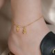 18k Gold Lucky Gourd Wealth Buckle Anklet