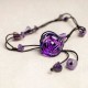 Amethyst Pink Crystal Green Aventurine Peace Anklet