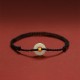 999 Gold Bead Peace Buckle Hetian Jade Bracelet Anklet