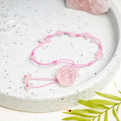 Amethyst Pink Crystal Green Aventurine Peace Anklet