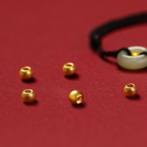 999 Gold Bead Peace Buckle Hetian Jade Bracelet Anklet