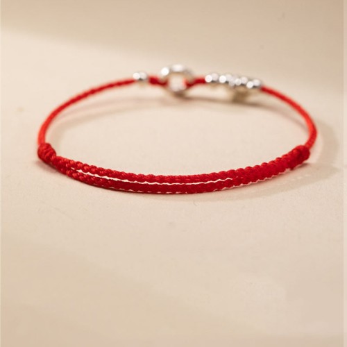 925 Sterling Silver Auspicious Clouds Peace Buckle Bracelet Anklet