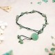 Amethyst Pink Crystal Green Aventurine Peace Anklet