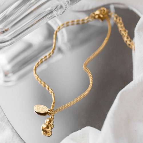 18k Gold Lucky Gourd Wealth Buckle Anklet