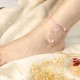 Amethyst Pink Crystal Green Aventurine Peace Anklet