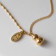 18k Gold Lucky Gourd Wealth Buckle Anklet