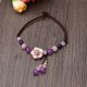 Natural Amethyst Rose Quartz Lucky Healing Anklet