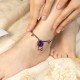 Amethyst Pink Crystal Green Aventurine Peace Anklet