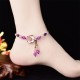 Natural Amethyst Rose Quartz Lucky Healing Anklet
