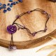 Amethyst Pink Crystal Green Aventurine Peace Anklet