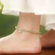 925 Sterling Silver Hetian Jade Prosperity Bell Anklet