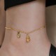18k Gold Lucky Gourd Wealth Buckle Anklet