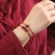 Natural Lucky Cinnabar Bead Blessing Bracelet Anklet