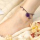 Amethyst Pink Crystal Green Aventurine Peace Anklet