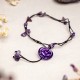Amethyst Pink Crystal Green Aventurine Peace Anklet
