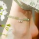 925 Sterling Silver Hetian Jade Prosperity Bell Anklet